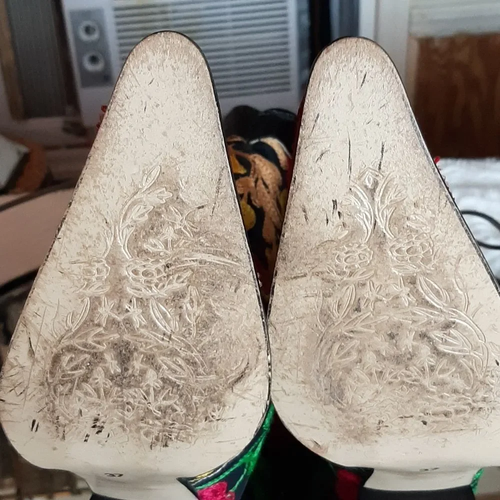 WOMANS GALERIA Embroidery Turkish Leather Boots 37 = 6 M Unique Luxury‎ Shoes